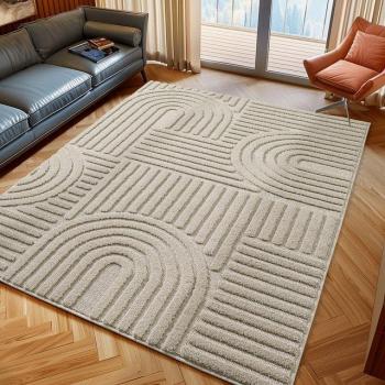 Tapis Taro Beige 3D Scandinave 280x370