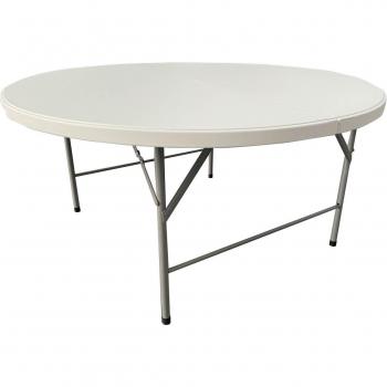 Mesa Redonda Plegable O91: 121 × 74 cm, Efecto Granito