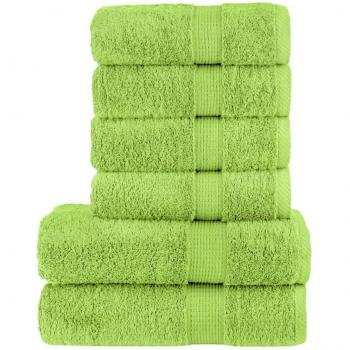 Día y Noche Juego de toallas premium SOLUND 6 uds verde manzana 600 gsm