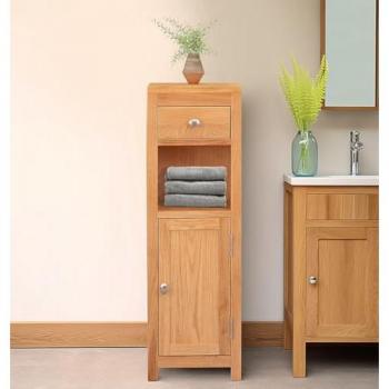 Gracie Oaks Hatcher Free-Standing Cabinet Brown 90cm H x 30cm W x 25cm D with Shelf and Drawer