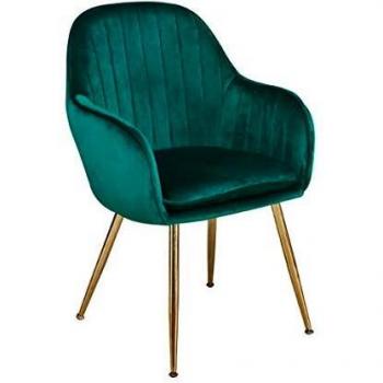 LPD Furniture Lara Velvet Dining Chairs (Pair) with Gold Legs