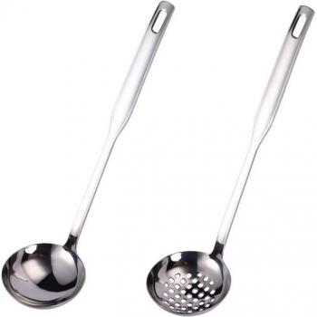 Stainless Steel Soup Ladle and Skimmer Set