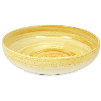 Verano Spanish Ceramics Pastel Beach Hand‑Painted Orange Dinner Bowl – 27 cm