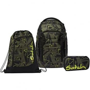 Satch Geo Storm Rucksackpaket – 3‑teil Set für Schüler, 20 L, mattschwarz