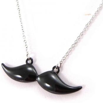 Incanto di Lily [J8264] – Collier da designer “Moustache” Nero