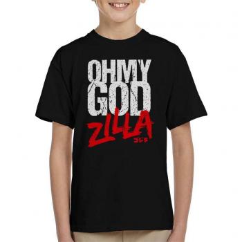 Godzilla in the Clouds: 7‑Year‑Old Black Tee