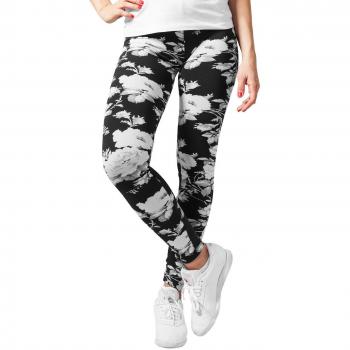 Urban Classics Women's Floral Leggings, Multicolor (Wht/Floral 00571), W26 (Manufacturer Size: XS)