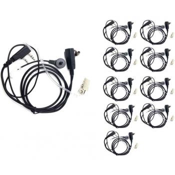 10PCS Air Acoustic Tube Earphone with Microphone for Baofeng UV-5R