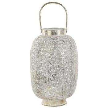 Farolillo Oriental Boho de Metal Dorado 40 cm con Cristal