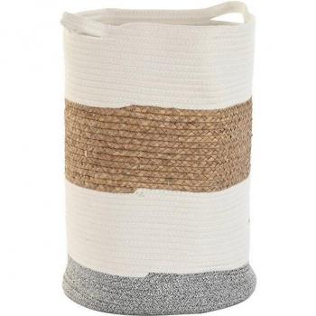 Dekorativer Aufbewahrungskorb DKD Home Decor Naturfaser Weiß 36 x 36 x 52 cm