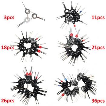 Electrical Crimp Connector Pin Extractor Kit for Cars (3/11/18/21/26/36 pcs)