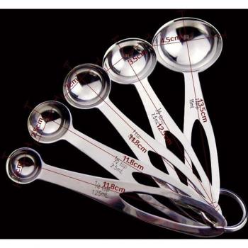 Stainless Steel 5x Measuring Spoons for Cooking