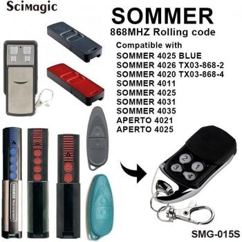 Clé à distance 868.35 MHz – Sommer, modèle 4020 TX03‑868‑4 pour garage