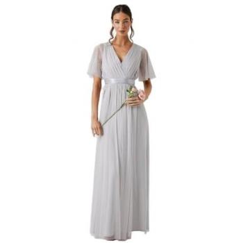Coast Grey Mist Angel Sleeve Lace Dress for Bridesmaids