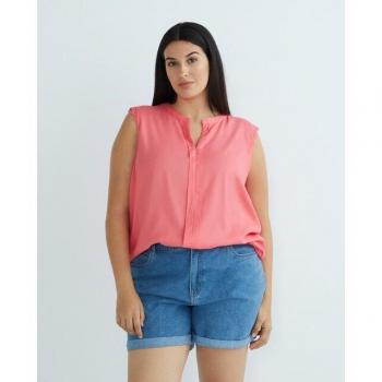 Only Carmakoma Blusa con Cuello Mao