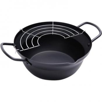 QuickFry Tempura Pro – Compact Deep Fry Pan with Easy Pour, Oil Drip Rack, Japan Origin