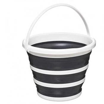 Seau Pliable 10L Compact Gris et Blanc