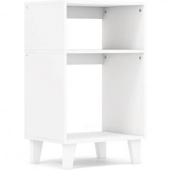 Table d’appoint ingénierie – 3 niveaux – couleur blanc – pieds en bois