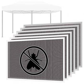 Juego de 6 mosquiteras para gazebo 3x6 m con sistema de rasgado, 300x300x200h cm blanco