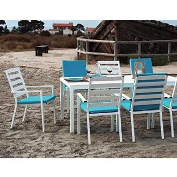 Ensemble de Salle à Manger SARANA 200-8 en Aluminium Blanc