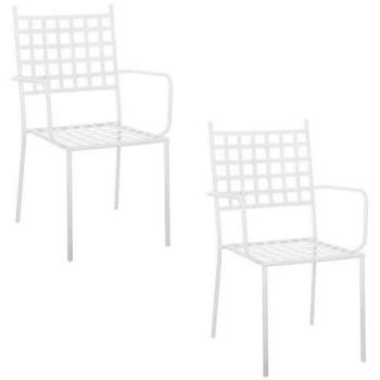 Pack Silla Jardín Cartago – Acero Blanco, Apilable