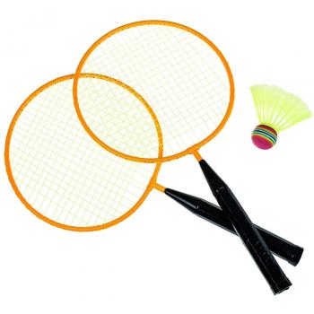 Idena Badminton‑Set Junior Gelb/Schwarz – 2 Schläger + Ball