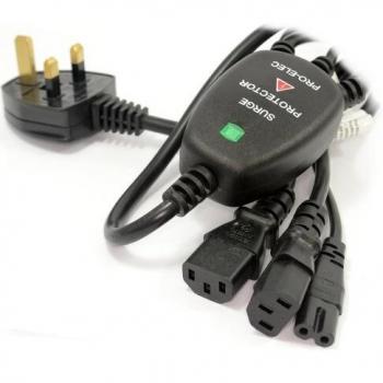 UK Dual‑Socket Power Cord – C13 x2, Fig‑8 C7 Protection