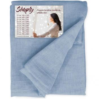 Paire de rideaux semi-transparents SIMPLY Bleu Azur