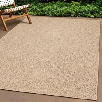 VidaXL Teppich ZIZUR 120x120 cm Jute-Optik für Innen und Außen