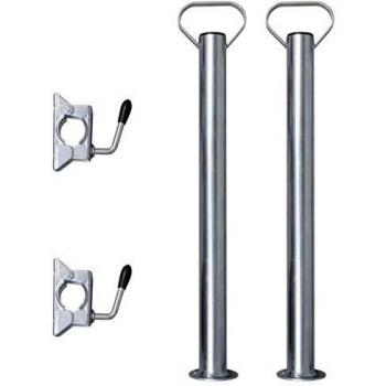 VidaXL 2 Support Tubes with 2 Split Clamps for 48 mm Jockey Wheel