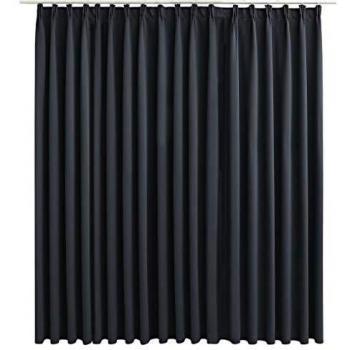 Rideau avec crochets noir 290x245 cm occultant