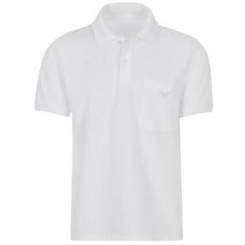 Herren Poloshirt TRIGEMA, 4XL, weiß, 100% Baumwolle, mit Brusttasche