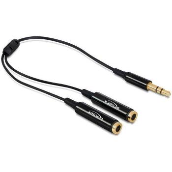 Cavo audio stereo 3.5 mm maschio a 2 uscite femmina 25 cm