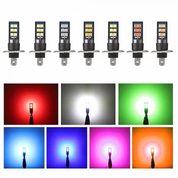 Ampoules 880 H1 H3 LED Voiture Brouillard 7 Couleurs 12V