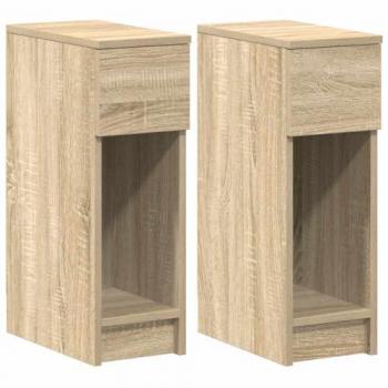VidaXL Sonoma Oak Bedside Cabinets with Drawer