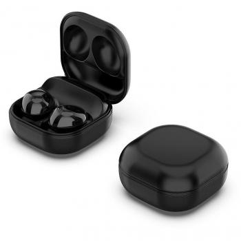 Cargador compacto con cable negro para auriculares inalámbricos