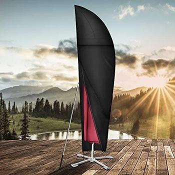 Dokon Parasol Cover with Air Vent, Waterproof, Anti-UV Heavy Duty 600D Oxford Fabric Cantilever Parasol Cover with Rod, Large Patio Umbrella Cover for 2 to 4m Garden Outdoor Umbrella (265x40/70/50cm)
