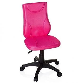 HJH Office Kinderdrehstuhl KIDDY BASE – pinkes Netzmaterial, ohne Armlehnen