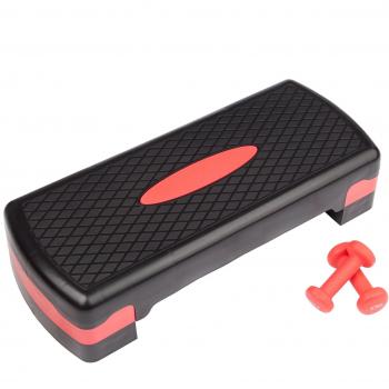 Ultrasport 2-Pack Vinyl Dumbbells & Red Aerobic Step