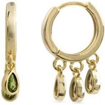 Pendientes de lujo con circonita esmeralda y oro amarillo de 18k de Luxenter