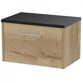 Hudson Reed Juno 600mm Wall Hung Vanity with Black Worktop