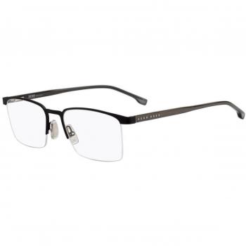 Hugo Boss Unisex Half Rimless Metal Frame Sunglasses (Matte Black, Boss 1088/IT, Size 56 MM)