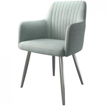 Fauteuil Greg-Flex Streifen Mint 4-Fuß konisch Edelstahl