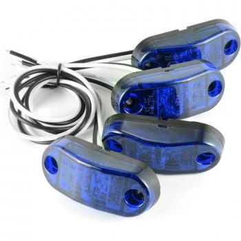Krator 4PCS Blue LED Side Lights for Car and Truck Trailers