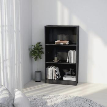 Estante Multifuncional VidaXL em Madeira Processada – 3 Pratos, Cinza Refletido – 60x24x109cm