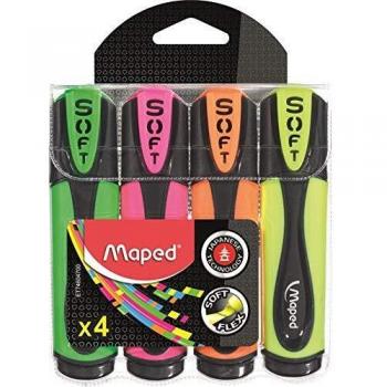 Set de 4 surligneurs Maped Fluo'Peps Ultra Soft