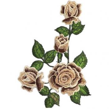 Red Rose Embroidered Badge