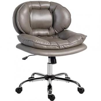 Silla Giratoria Homcom con Ruedas y Función Basculante
