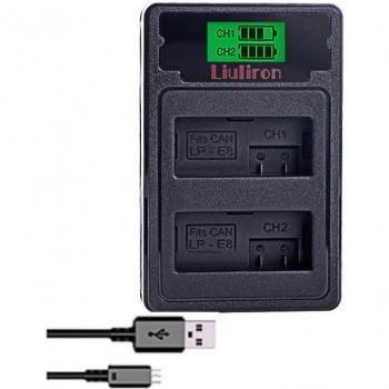 Batterie 7.4V 2100mAh avec chargeur double LPE8 pour Canon EOS 550D, 600D, 650D, 700D, X4, X5, X6i, X7i, T2i, T3i