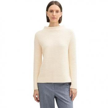 TOM TAILOR Strickpullover für Damen, beige, Uni, Gr. XS